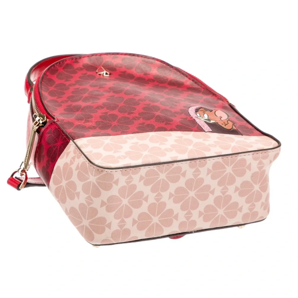 Kate Spade x Tom & Jerry Convertible Red Leather Mini Backpack EUC - Picture 5 of 15